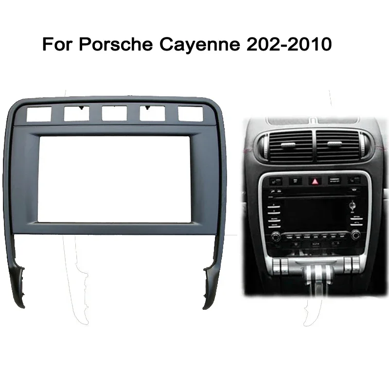 2 Din Car Radio Fascia for Porsche Cayenne  2002-2010 Car Dashboard Frame Radio Fascia MP5 Adapter Panel