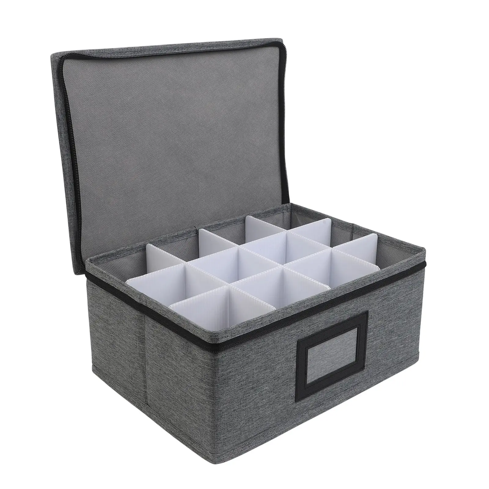 Whiskey Glass Storage Container with Dividers Handles and Stackable Design for Easy Organization and Transport