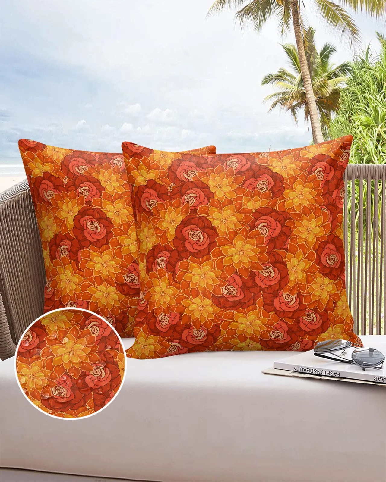 

Mexico Autumn Flower 2/4PCS Outdoor Garden Pillowcase Waterproof Sofa Pillow Cover Case Garden Patio Cushion Covers Home Decor