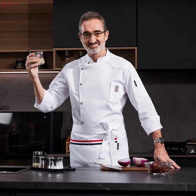 ホテルシェフ制服レストランシェフ作業服ケーキショップパン屋洋食レストランウェイター秋のキッチン服