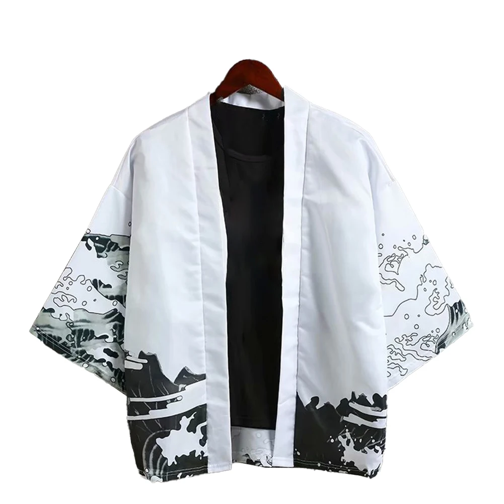 Casual Outings Streetwear Cardigan Men Dragon Print Streetwear Jacket Dragon Print Stylish Design Versatile Layering Piece