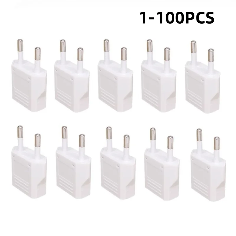 1-100pcs 4.0/4.8mm EU Plug Adapter EU US Israel To Euro KR BR Brazil Plug Converter American Travel Power Adapter Plug Socket