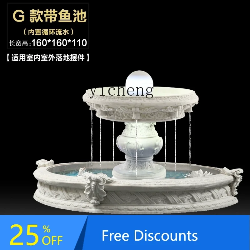 

CF large water fountain hotel three-story water garden fish pond floor pool landscape