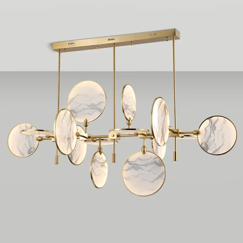 SANDYHA Modern Led Pendant Lights Designer Marble Ceiling  Nordic Chandeliers for Home Decor Loft  Room Bedroom