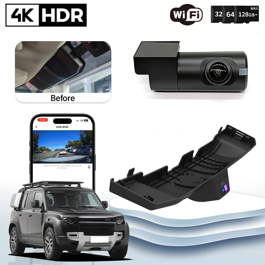 

HD 4K 2160P Car Dvr APP＆WIFI Control DashCam , Video Recorder For Land Rover Defender 90 110 2020 2021 2022 2023 2024 2025 2026