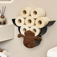 Plastic Sheep Toilet Roll Holder Wall Hanging Space Saving Tissue Storage Rack Holds 12 Rolls Paper Towel Holder