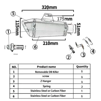 適用於 Honda CB650F CB650R CBR650 CBR650F 2014-2022 機車排氣系統前中段連接管 Escape 51mm 摩托車消音器 8 最佳銷售 本田 CB650R 逃逸 - №7
