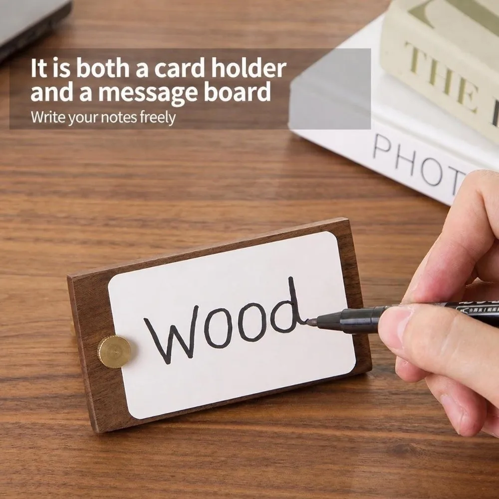 Portable Wooden Price Tag Holder Desktop Use Multifunctional Card Display Stand Label Holder Retail Shop
