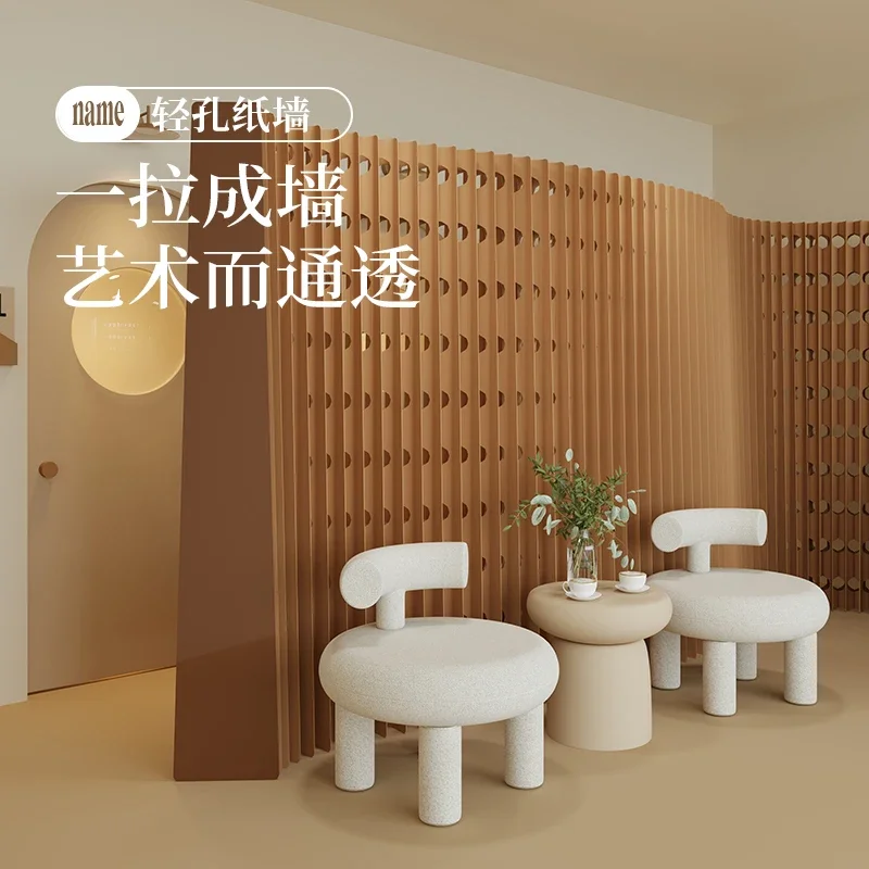 Screen Partition Wall Folding Push-Pull Mobile Light Partition Wallboard Simple