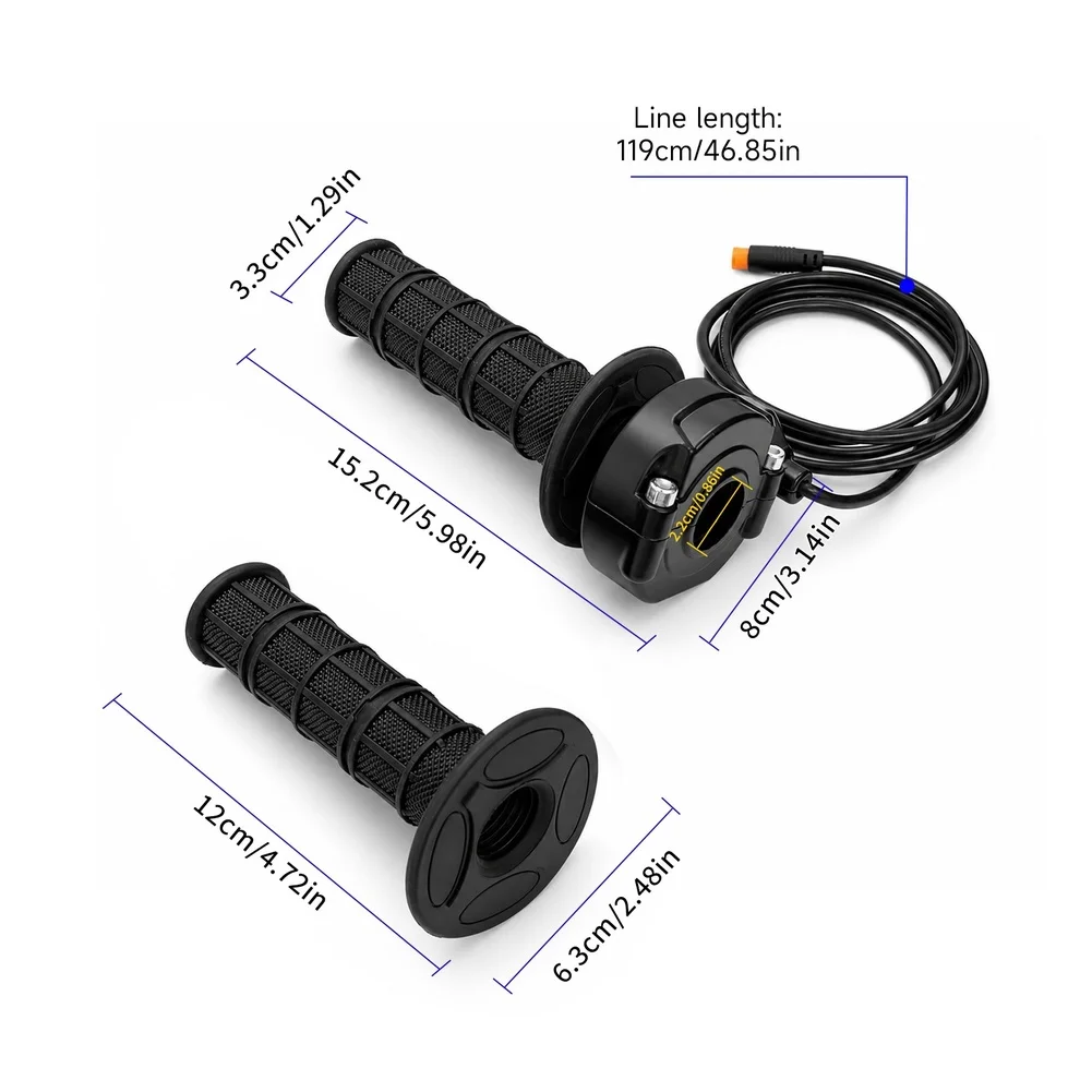 For Surron E-Bike Replacement Throttle Handlebar Hall Linear Sensor Type Waterproof Connector Flexible Wire ABS Black