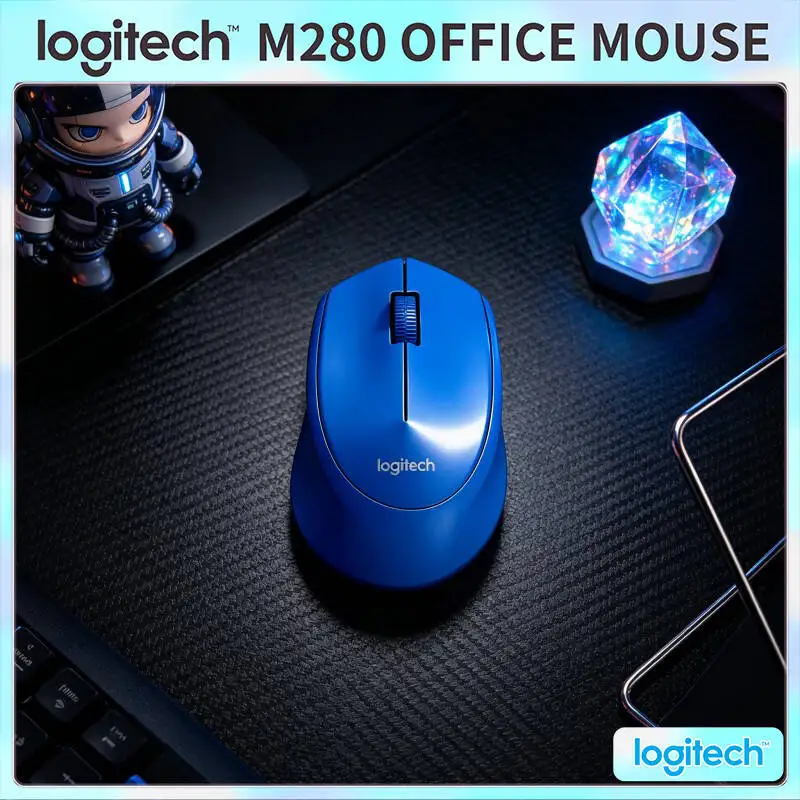 Ratón Inalámbrico Ergonómico Logitech M280, Silencioso, Conexión de 10 m, Batería de 18 Meses, Inicio Rápido para Hogar y Oficina