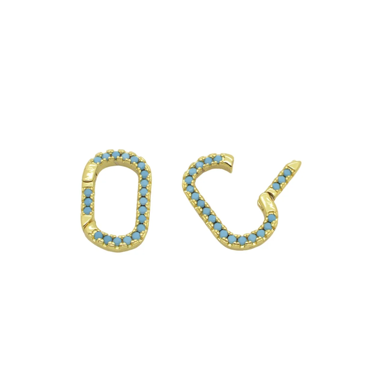 

2 Pcs Spring Buckle for DIY Bracelet Necklace Chain Jewelry Making Ring Bamboo Connecting Buckle Pave Zircon Brass Accessories