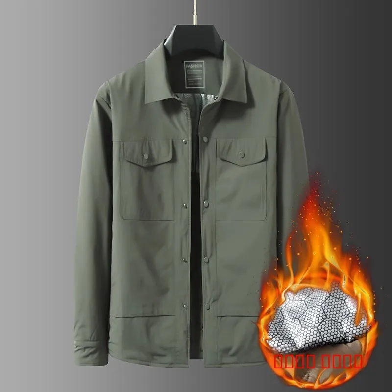 

Men's aphene Cotton Jaet plus Size Warmth Outerwear Workwear Sle Loose Fit Casual Faion Urban Sle Button Closure