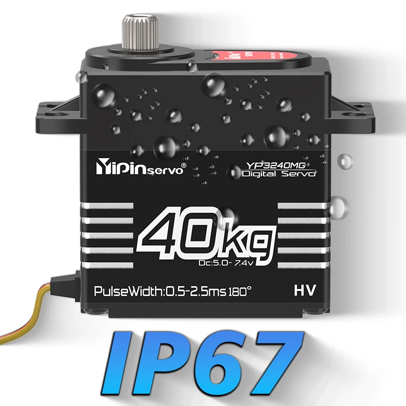 YP3240MG 40KG Cyfrowe Serwo Wysoki Moment Obrotowy 5.0-7.4V Metalowe Zębatki IP67 Wodoodporne do 1:8 1:10 RC Crawler TRX6 SCX10 Baja