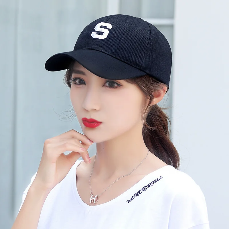 

S Letter Kids Baseball Cap Korean Children Peaked Hat Cotton Boy Girl Outdoor Sun Visors Solid Color Baby Duck Tongue Caps кепка