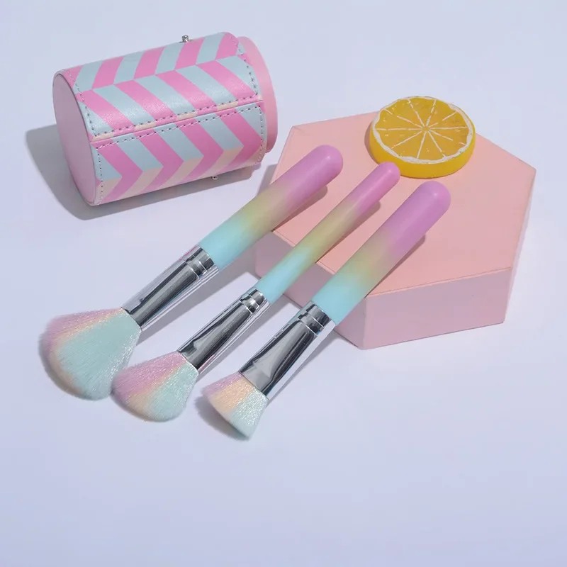 Color 10 Piece Set Makeup Brush Set Beauty Tools Eyeliner Concealer Powder Foundation Eyeshadow Gradient Fashion Makeup Brush