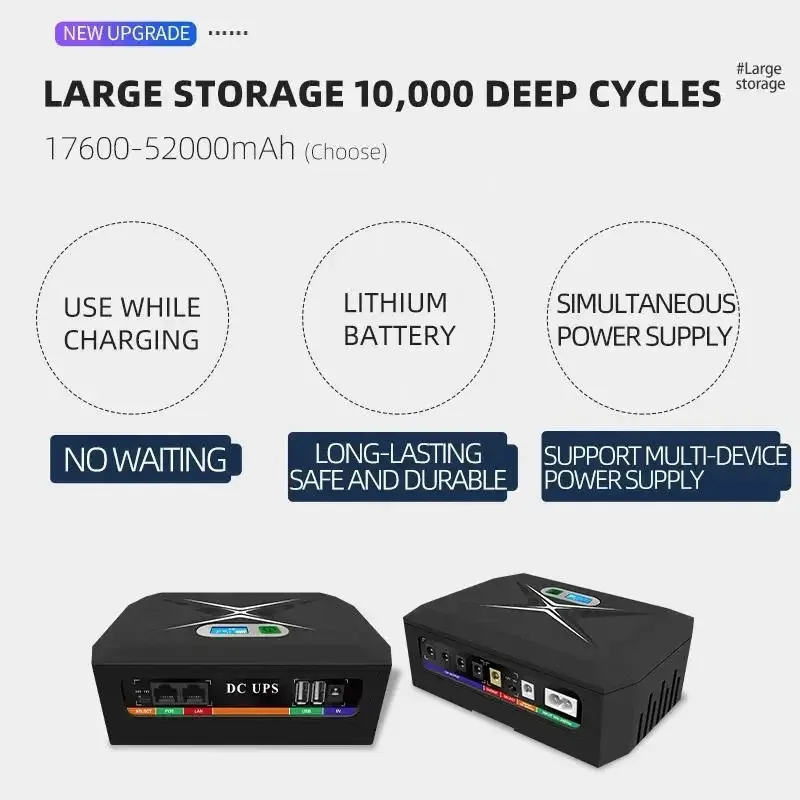 Mini UPS portatile da 60 W con rete di alimentazione di backup da 12 V 60 Watt applicabile per alimentatori CC UPS Wifi con funzione di backup