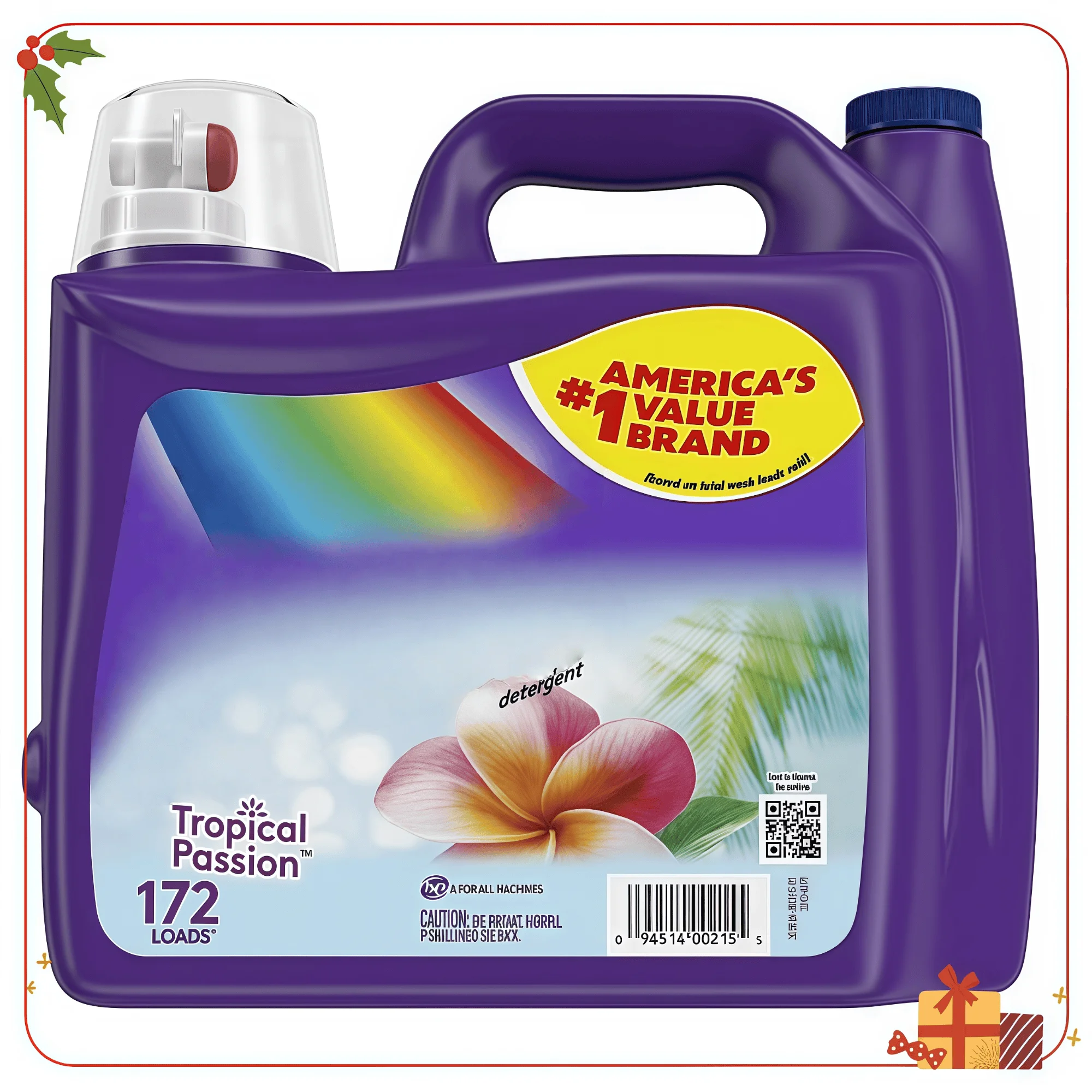 

Tropical Passion Liquid Laundry Detergent, 206.4 fl oz for 172 Loads, High Efficiency Formula for Fresh Scent & Cleaning