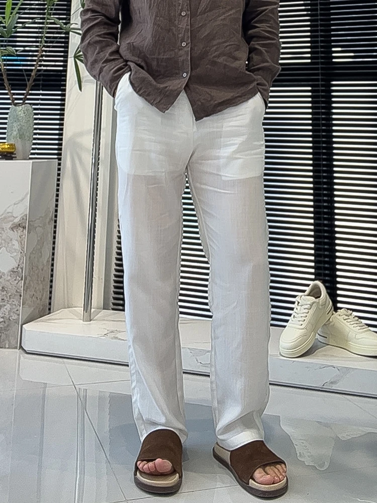 Men's Summer Lightweight Breathable Casual Pants Loose Straight Leg Trousers Simple Fashion Versatile Business Casual Loose L...
