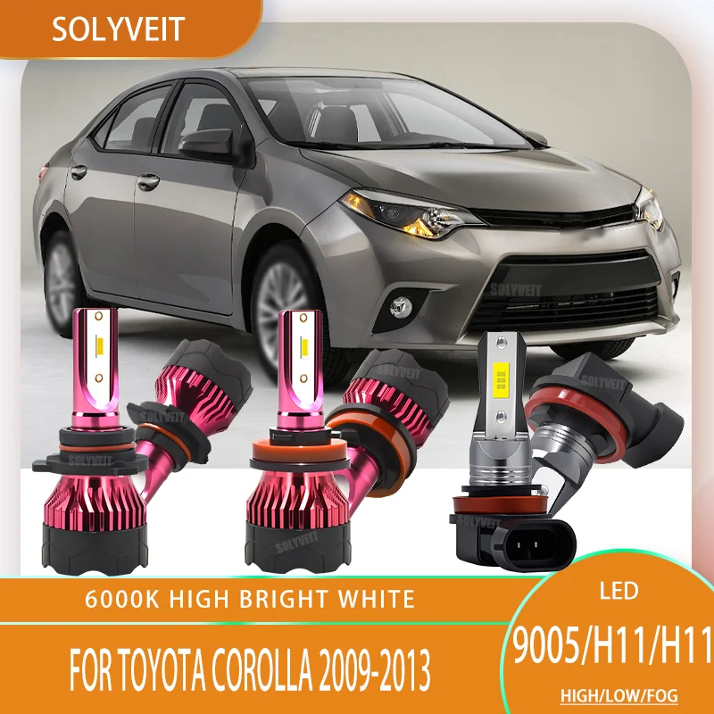 

Halogen Replacement 9005 H11 H9/H8 LED Newly Upgrade Easy Fit High Low Fog Kit For Toyota Corolla 2009 2010 2011 2012 2013