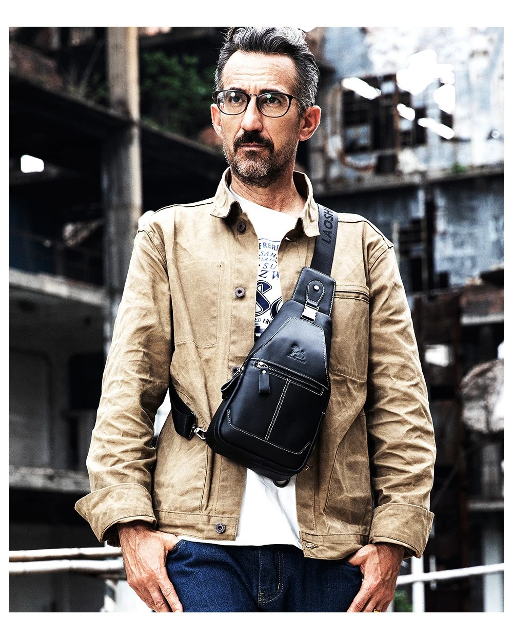 

Мужская кожаная нагрудная сумка в стиле ретро, повседневная сумка на плечо, большая вместительная нагрудная сумка из воловьей кожи для хранения мобильного телефона