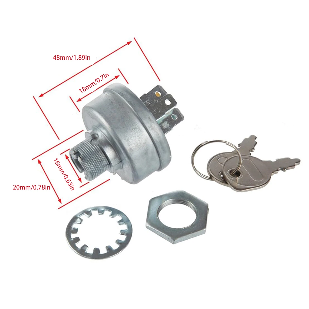 33-392 Mower Starter Ignition Key Switch 92377 092377MA MU092377 MU092377MA 430-161 97645 for Murray Oregon Briggs & Stratton