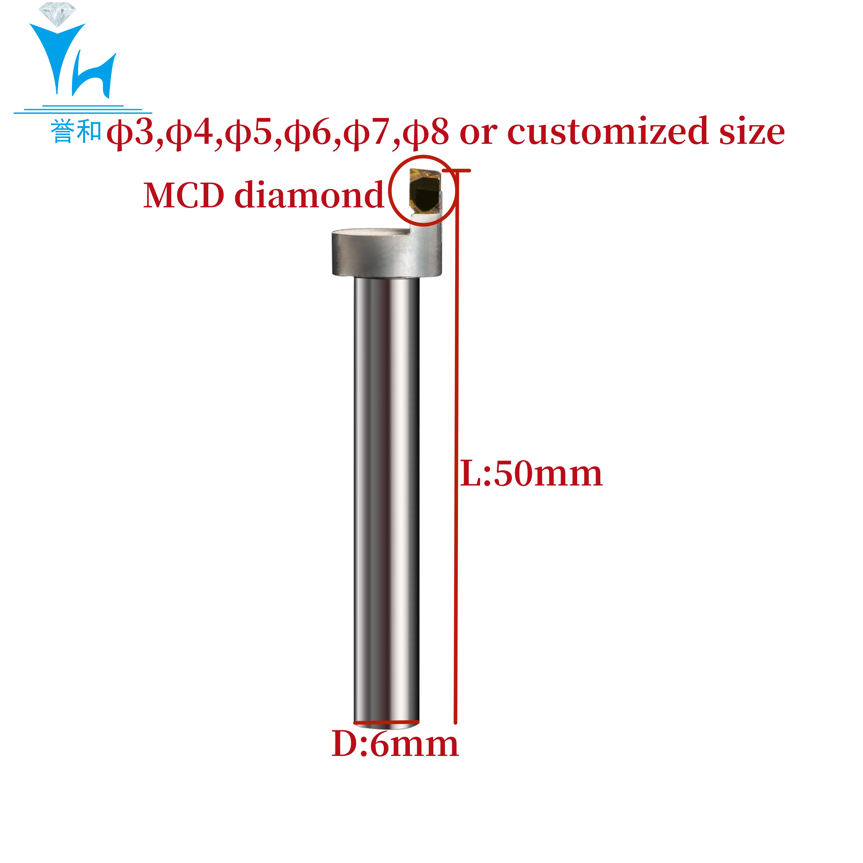 YuHe Jewelry MCD Diamond Cat eye Tool Diamond Mirror Cutting CNC and Hand Machine Jewelry Ring Gold Tool Processing