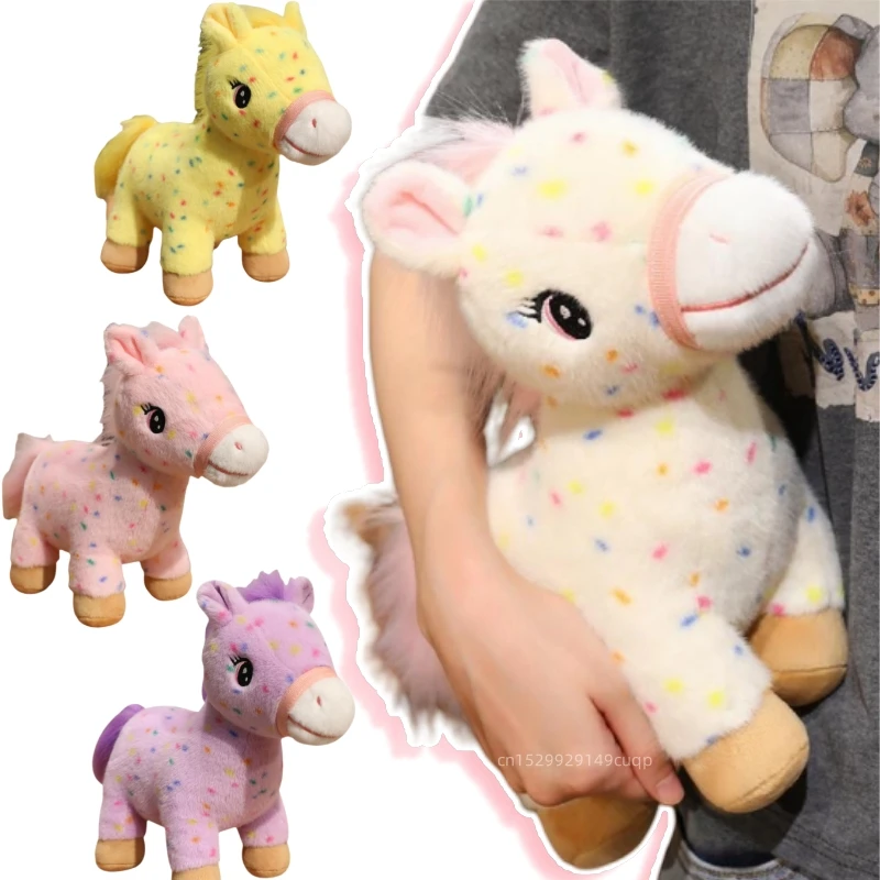 

28cm 2026 Cartoon Cute Horse Plush Doll Pillow Soft Colorful Spotted Horse Animal Stuffed Toy Home Decoration Gift For Children