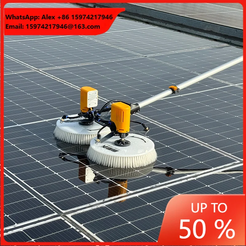 X43 XYT Double-Head Electric Cleaning Brush Telescopic Pole Water Cleaning Soft Brush For Solar Panels Panel Cleaning Machine
