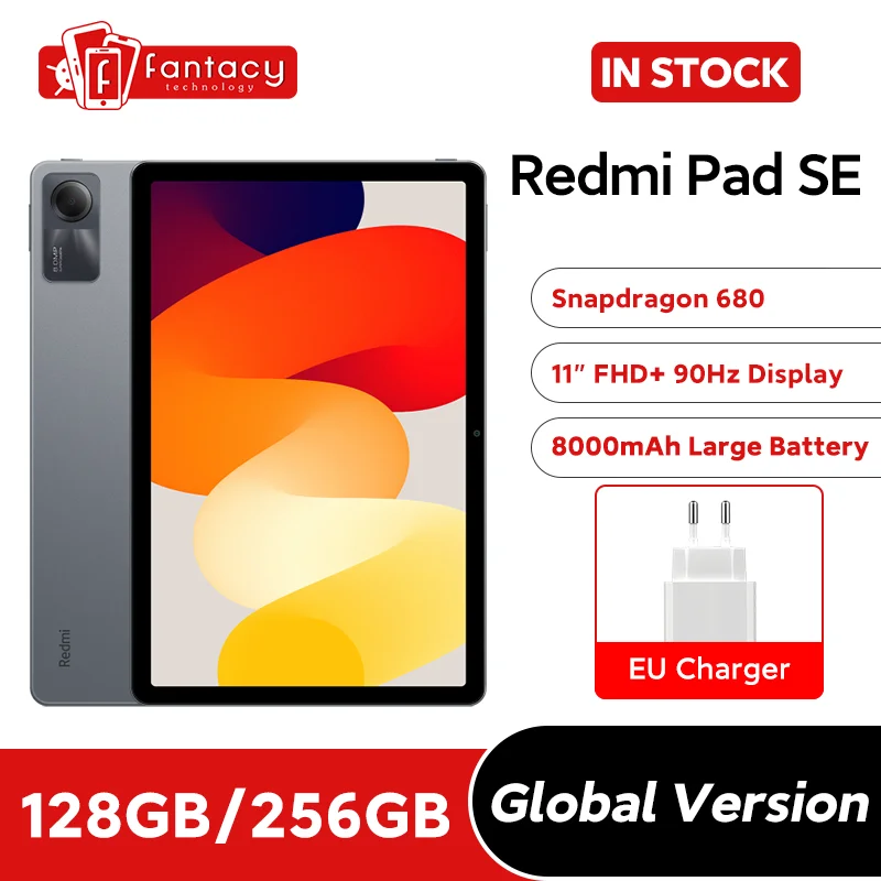 

Xiaomi Redmi Pad SE Глобальная версия 11 дюймов FHD + 90 Гц Дисплей 128 ГБ 256 ГБ 8000 мАч Батарея Snapdragon 680 Mi Планшеты 8MP CAM