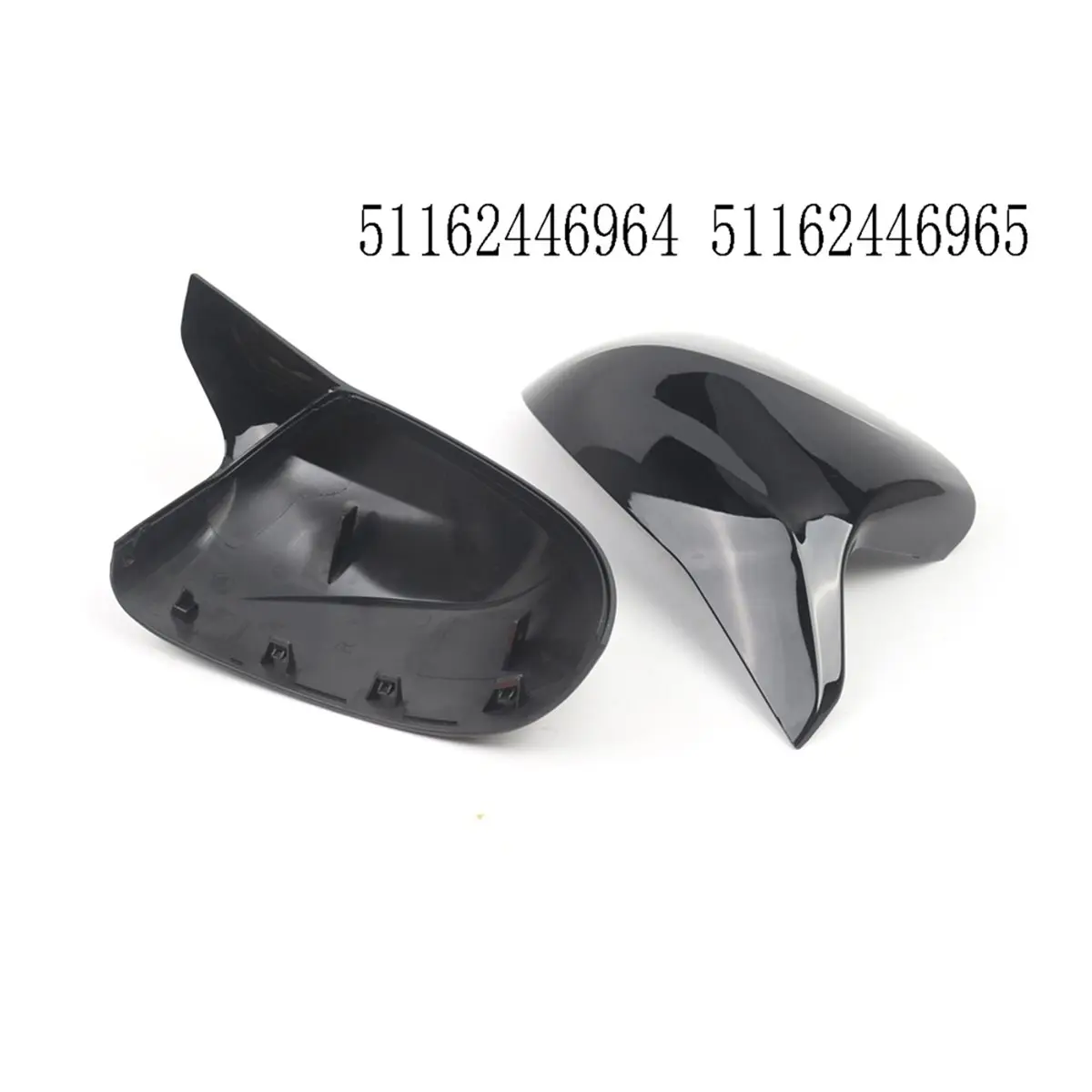 11-Exterior Rearview Mirro Cover Cap for BMW X3 G01 X4 G02 X5 G05 X6 G06 X7 G07 18-21 51162446964 51162446965 Glossy Black