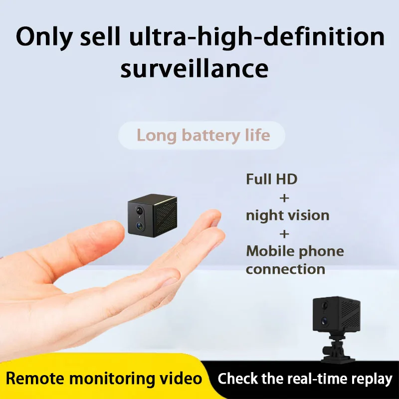 كاميرا مراقبة عالية الوضوح من العلامة التجارية للاستخدام المنزلي، لا حاجة للطاقة أو التركيب، لاسلكي ذكي، عرض عن بعد عبر تطبيق الهاتف المحمول، شاهد أي وقت في أي مكان، كاميرا صغيرة، توصيل واي فاي، مناسبة لواي فاي صغيرة، لاسلكية صغيرة، غير قابلة للضوء، غير مخفية، غير قابلة للغاية، غير مخفية، غير مخفية