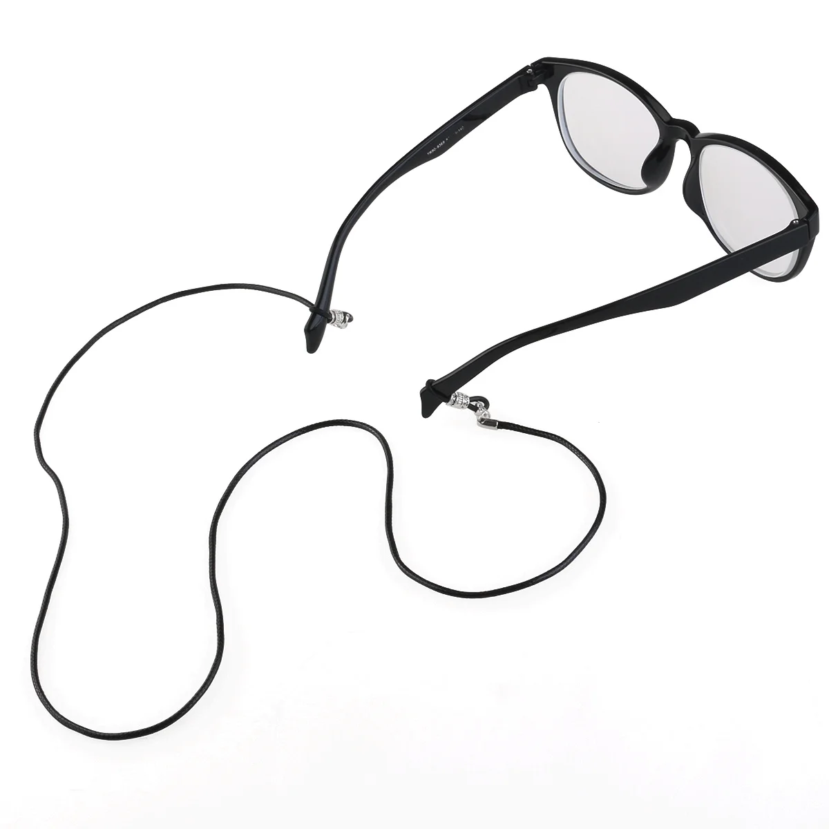 

Eyeglass Chain Wax Cord Adjustable Ends Metal Coils Holder Light Grey Strap Simple Design Non Slip Glasses Cord Decorative
