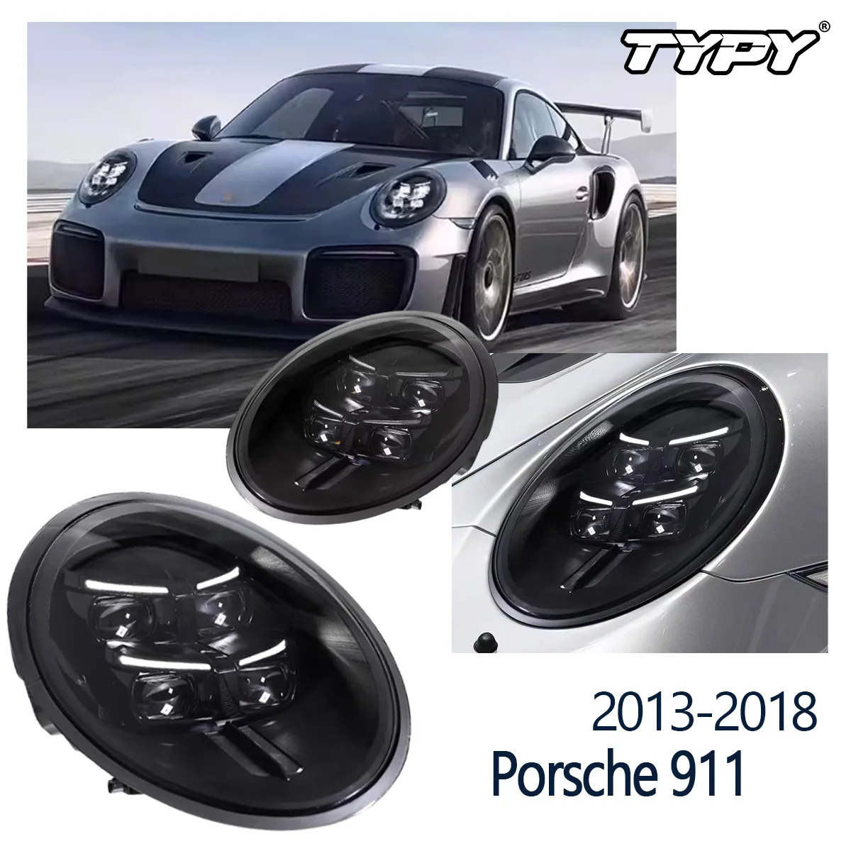 

TYPY автомобильные фары для Porsche 911 2013-2018 светодиодные автомобильные лампы дневные ходовые огни динамические указатели поворота автомобильные аксессуары