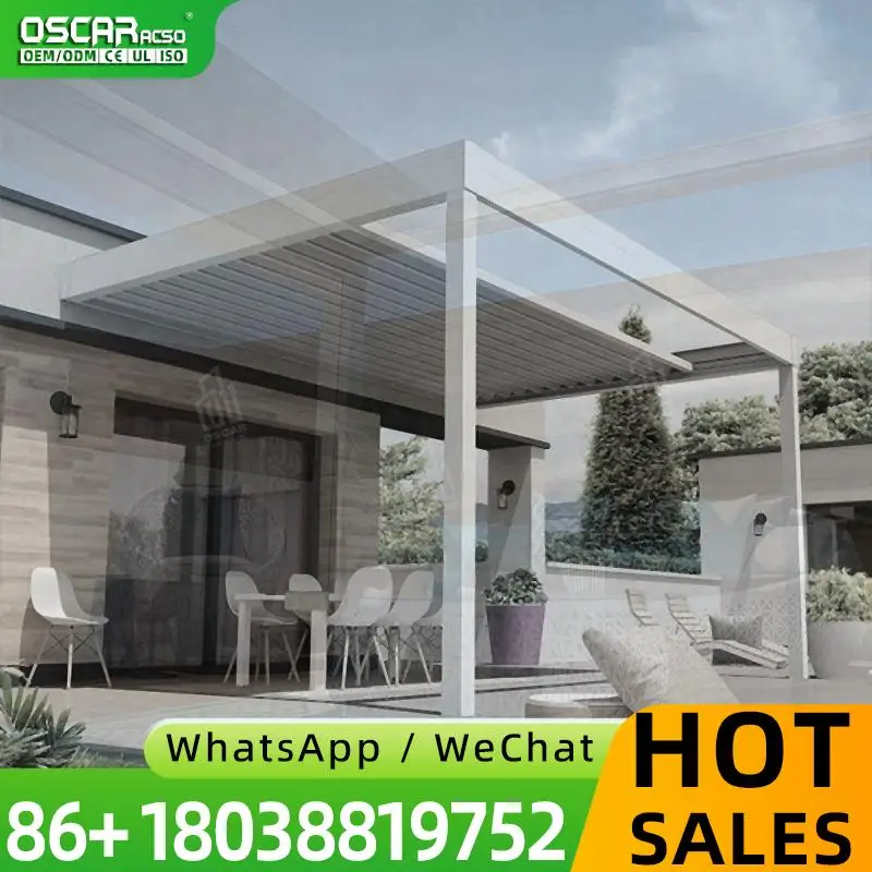 Retractable Opening Louver Roof Canopy Patio Rain proof Movable Aluminum Pergola for Garden Balcony Yard 4x6 pergola