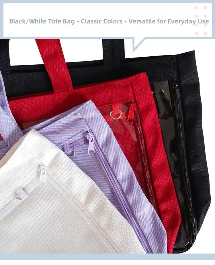 Large Capacity Canvas Doll Bag Crossbody Korean Japanese Style Student Shoulder Bag Anime Themed Versatile Soft Tote Bag