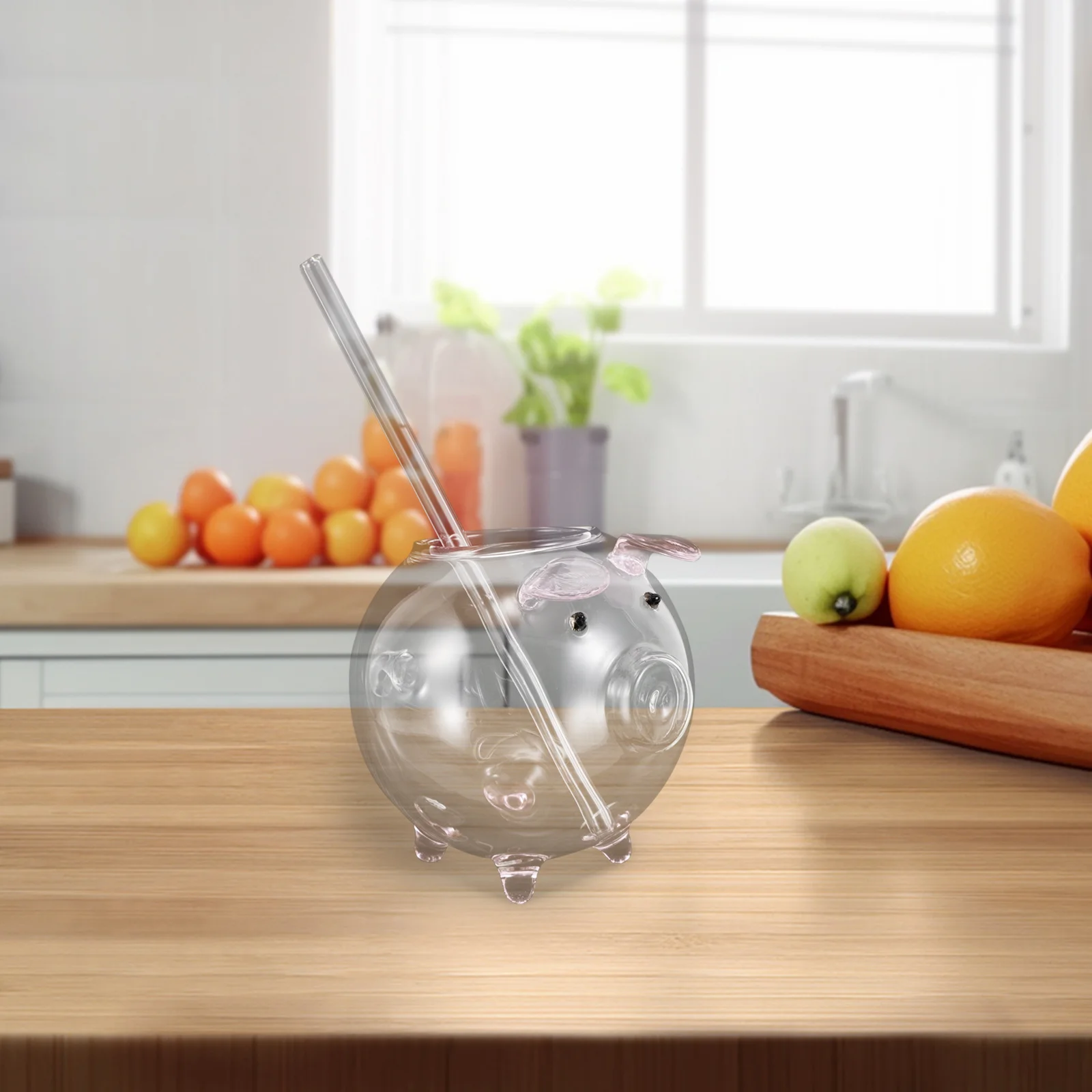 

Adorable Pig Cocktail Glass 220ml Clear Glass Mugs for Home Use Decorative Water Cup Versatile Drinkware for Various Beverages