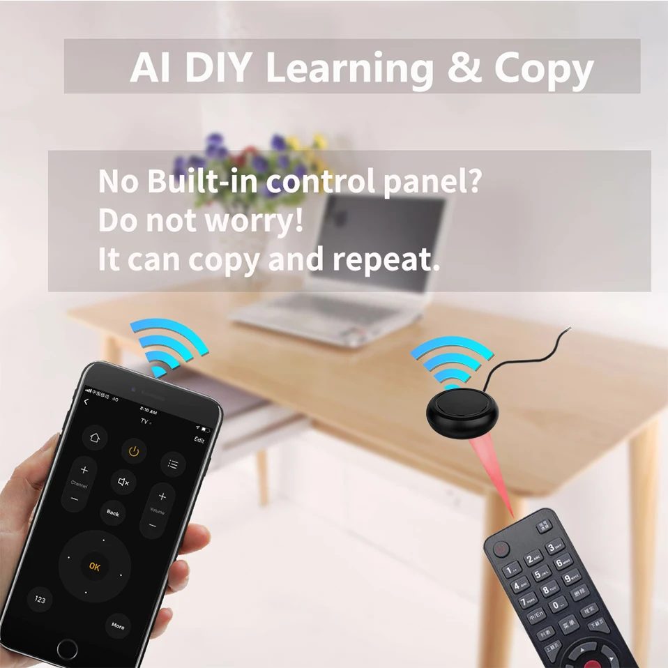 Eleopard Tuya Smart Life APP IR RF Remote Control WiFi Home for Air Conditioner ALL LG TV Garage Door Support Alexa,Google