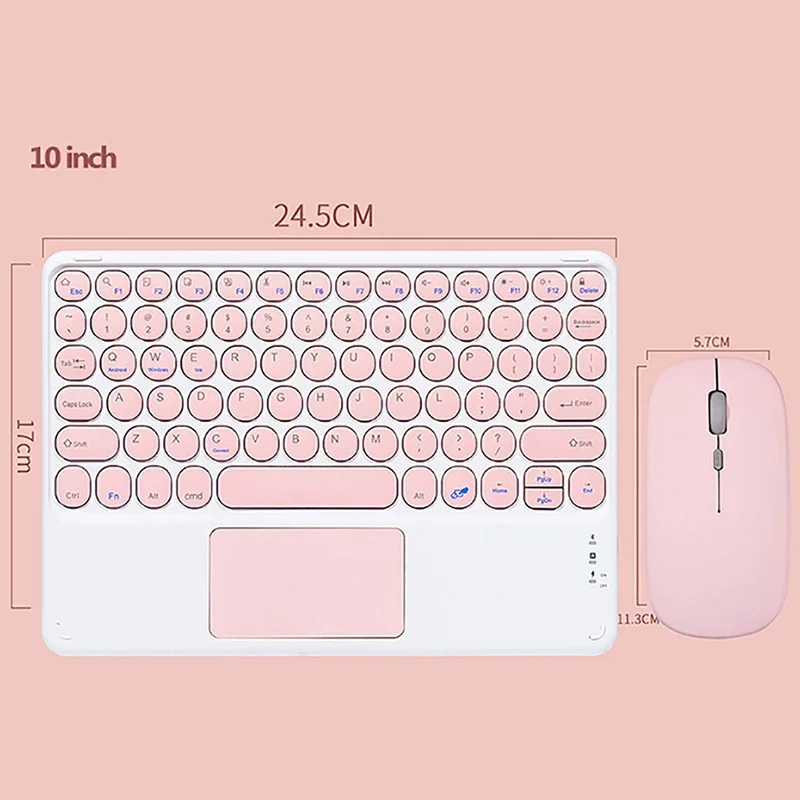 Teclado e Touchpad para Tablet Sem Fio, Mouse Compatível com Bluetooth, Huawei Matepad, iPad Air 4 Pro 11, 10"