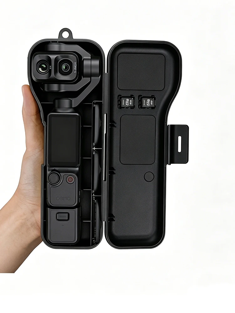 Przenośna, twarda obudowa ochronna z uchwytem 1/4 cala i przegródkami na filtry do kamery DJI OSMO Pocket 4P - akcesoria. — zdjęcie produktu 7