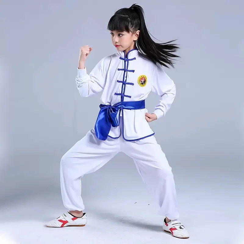 Traditionele Chinese Kleding Kids Kungfu Wushu niform Shaolin Martial Arts Podium Performance Meisje Jongen Kungfu Kostuums