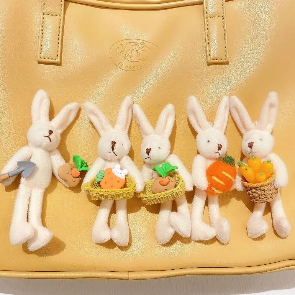 Cartoon Design Stuffed Toy Pendant Doll Plush Key Buckle Korean Style  Key Holder Labor Rabbit Keychain Women Key Chain