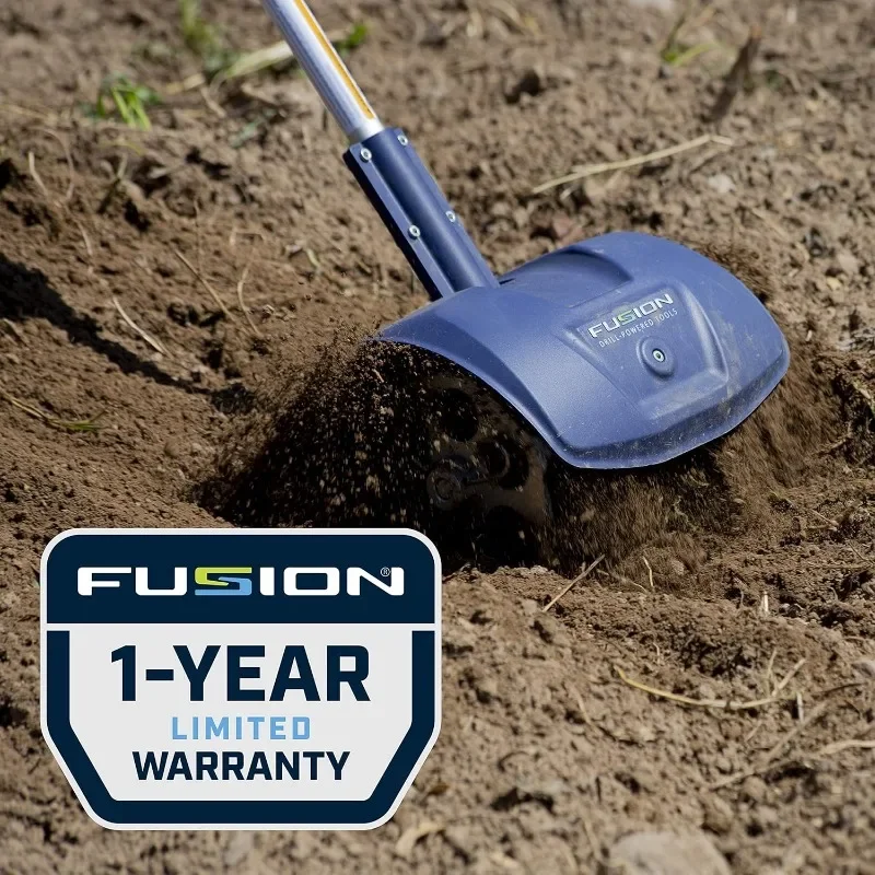 Fusion Drill-Powered Cultivator, Adjustable Tilling Width Up To 8”, Tilling Depth Up To 5.5”, Compatible