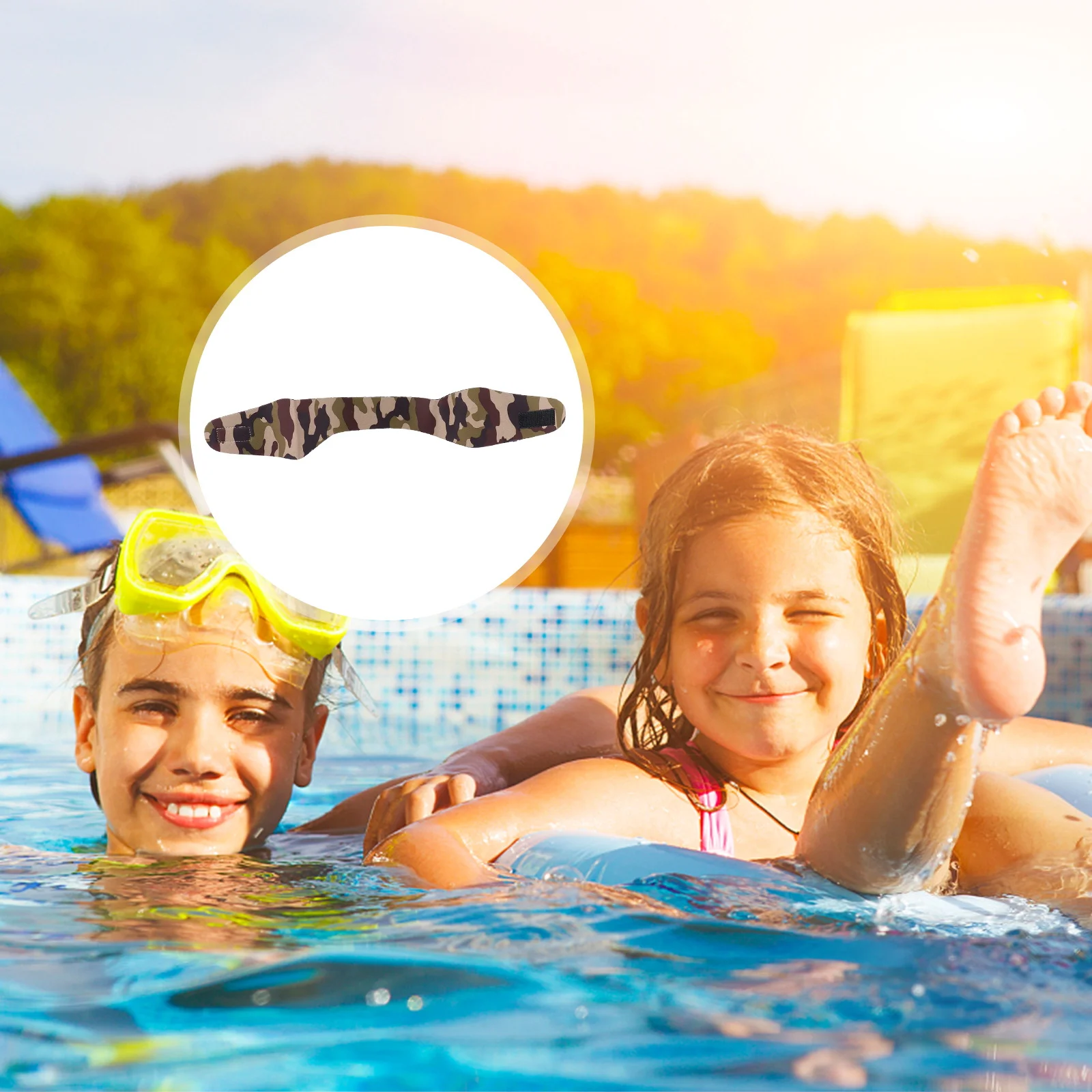 عصابة رأس للسباحة مقاومة للماء لحماية الأذن وخفيفة الوزن ومريحة وحزام أذن رياضي مناسب للسباحة #4