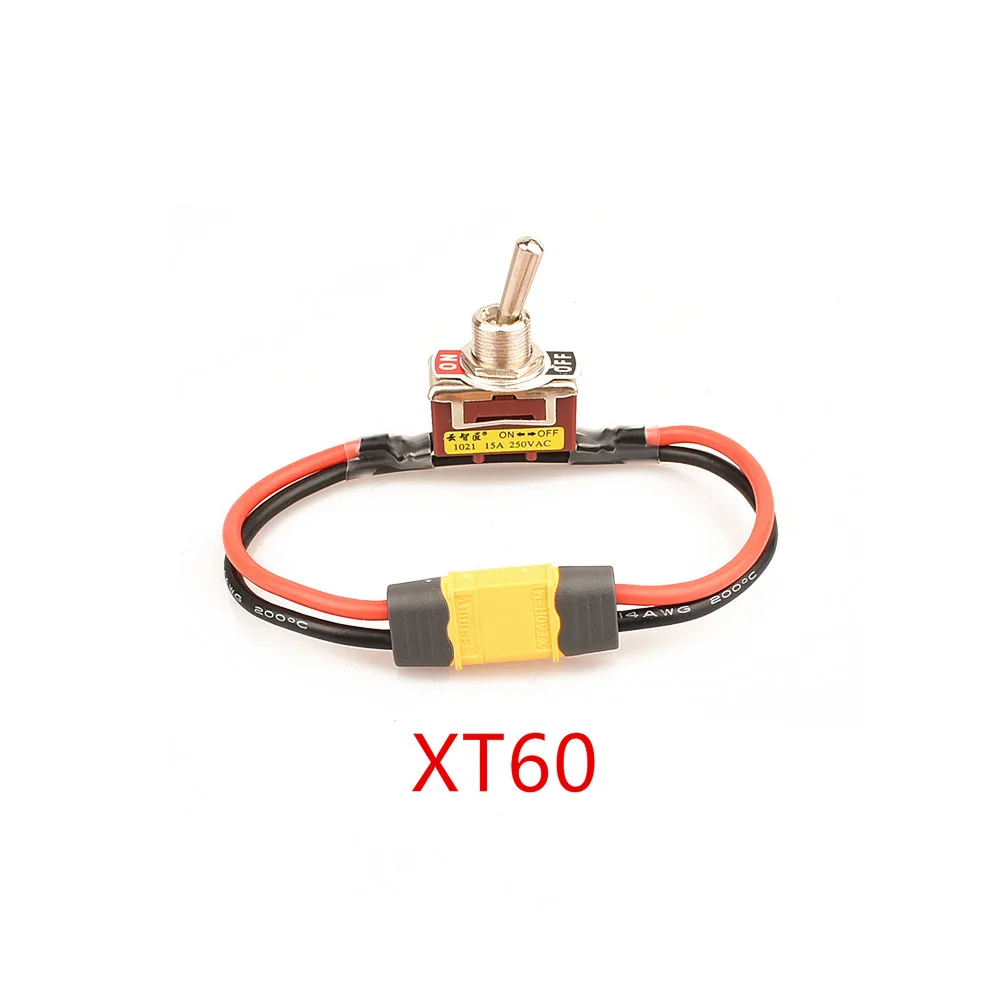 XT30/XT60/XT90/T-Plug Power High Current High Load Switch ON-OFF Toggle 12AWG for eBike RC Airplane ESC Motor Connecting Adapter