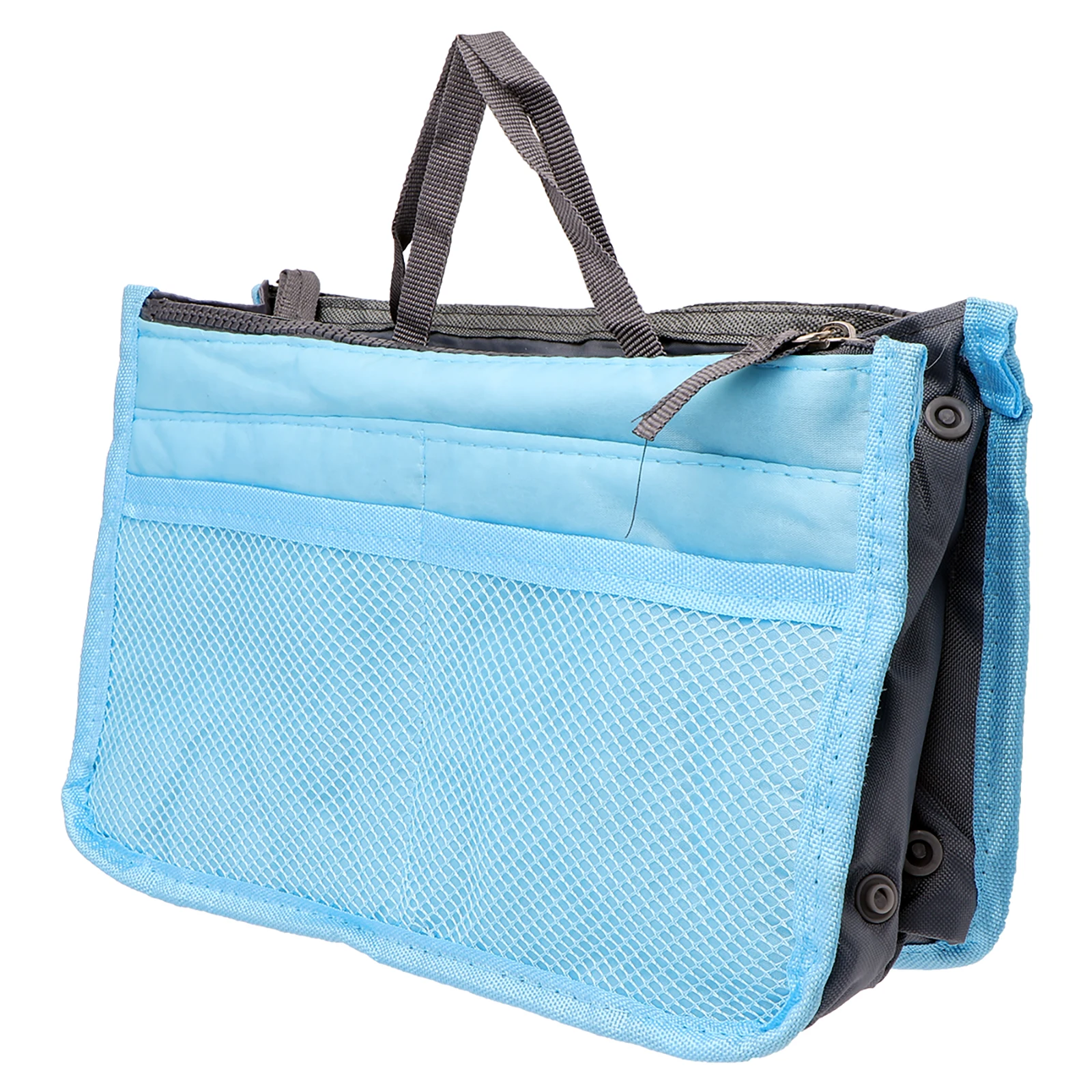 

Portable Double Zipper Lightweight Compact Travel ganizer Blue Tote Cosmetics Wash Bag Toiletries Holder Sundries Bag