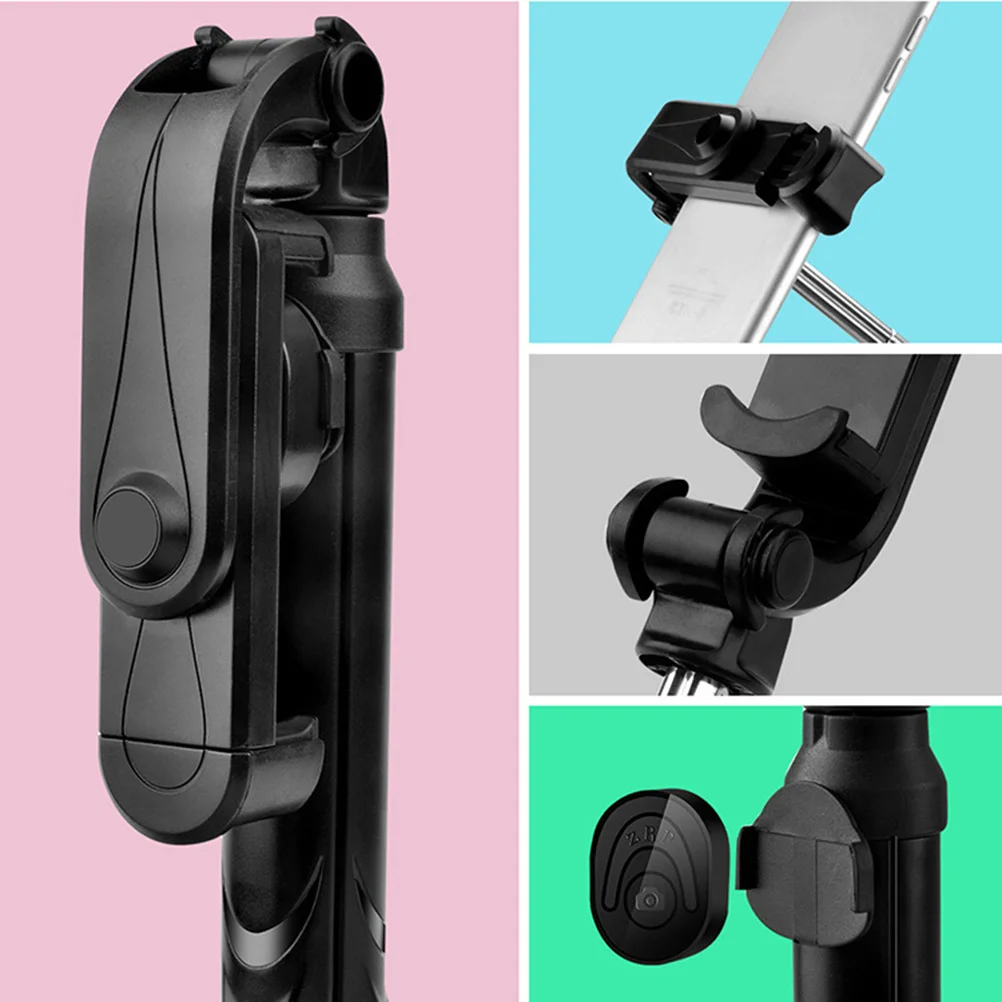

RORPOIR Tripod with Remote Foldable Phone Holder for Camera Mobile Stand Black
