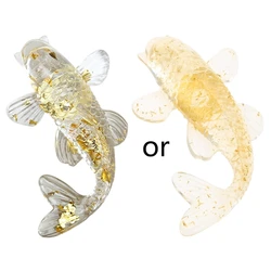 Natural Crystal Fish Ornaments Decorative Figurines Desktop Decor for Home