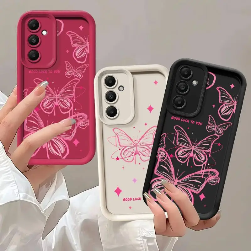 phone cases for Samsung Galaxy A55 A34 A25 A12 A35 A23 A24 A14 A54 A13 Angel Eye Ladder funda Cover Good Luck To You Butterfly