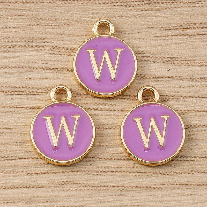 10 Stück 11 x 14 mm niedliche Emaille 26 A-Z Alphabet Buchstaben Charms Anhänger für Schmuckherstellung Ohrringe Halsketten DIY Bastelzubehör – Detail 25